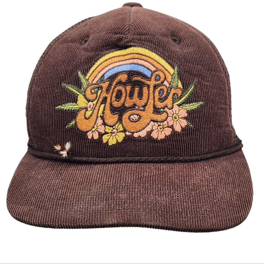 Howler Brothers Bros Corduroy Hat Adjustable Snapback Tropical Hibiscus Rainbow